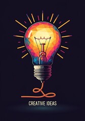 Creative Ideas Lightbulb Concept with Geometric Design Sparking Innovation and Imagination for Business and Design Projects
