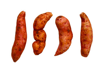 Sweet potato on white background.