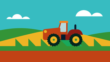 Powerful Tractor Plowing a Field Preparing for Agricultural Growth
