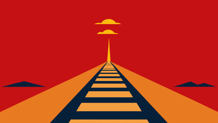 Train Track Disappearing into the Distance a Journey Ahead