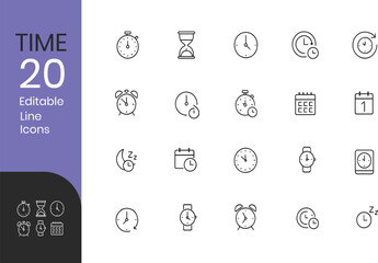 Time Line Editable vector line Icons set