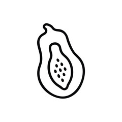 Minimalist Papaya Vector Design with Seed Filled Center in CMYK Color Model