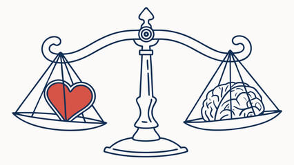 vector illustration of brain and heart 
