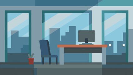Naklejka premium Modern Blurred Background Of Office Professional Workspace Design