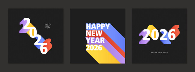 2026 - Happy new year - Vector illustration - wishes - card banner	