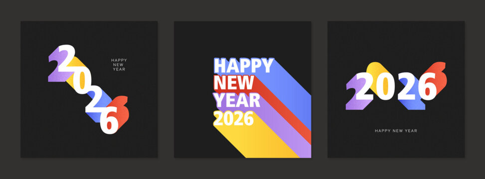 2026 - Happy new year - Vector illustration - wishes - card banner	