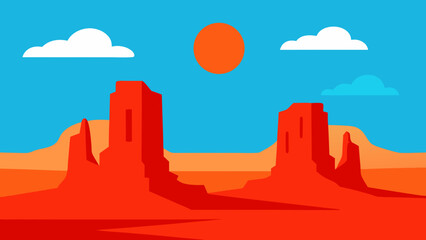 Explore a sun scorched landscape of red rock mesas and buttes