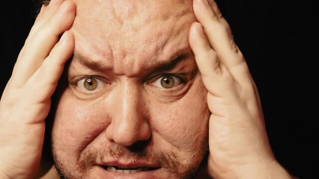 Fat adult man and problems with excess weight.