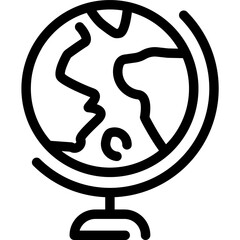 Globe Icon, Geography, Travel and World Exploration