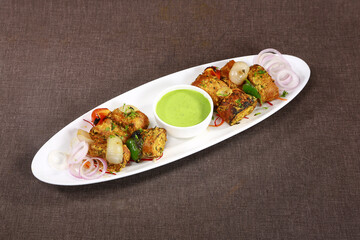 grilled veg tikka with vegetables