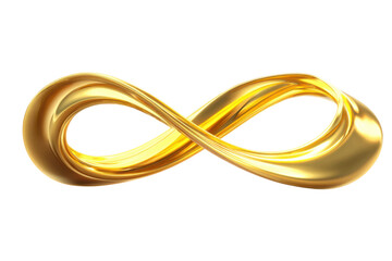 Naklejka premium Golden infinity symbol abstract art digital design elegant style. Isolated on transparent background, png.