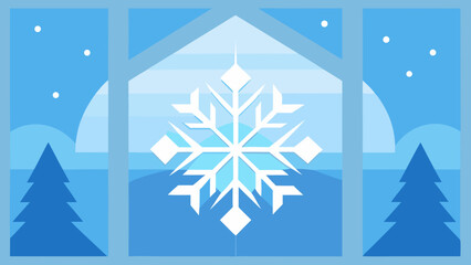 Fototapeta premium Observe the Stark Beautiful Patterns of Ice Crystals Forming on Glass