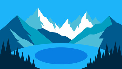 Gaze at a Pristine Alpine Lake with Deep Glacial Blue Water