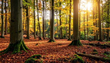 Autumn forest bathed in sunlight (2)
