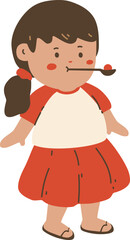 A Girl Playing Marbles Competition in Indonesia Independence Day