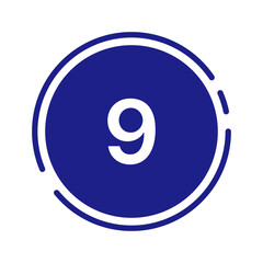 Number Label 09 – Colorful & Vivid Circle Style