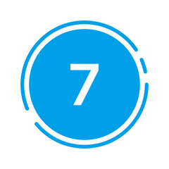 Number Label 07 – Colorful & Vivid Circle Style