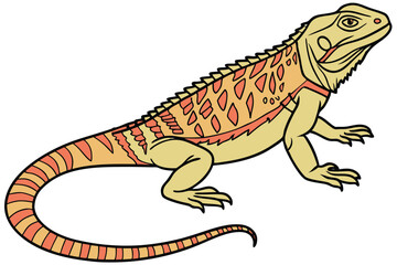 Captivating Cartoon Bearded Dragon Illustration Standing Out with Its Unique Scale Pattern and Playful Design Elements for Children and Adults