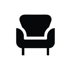 Fototapeta premium Modern Armchair Silhouette with Curved Backrest Vector Illustration for Interior Design
