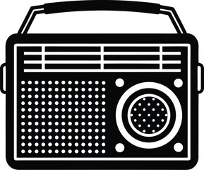 Classic Vintage Radio with Antenna Vector Icon
