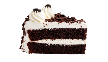 Black Forest Cake Slice Transparent PNG on White Background

