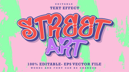 3d Word Street Art  Editable Text Effect Design Template, Effect Saved In Graphic Style