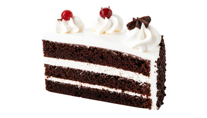 Black Forest Cake Slice Transparent PNG on White Background

