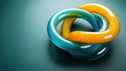 Naklejka premium Abstract 3D intertwined rings