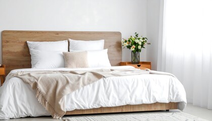 Modern bedroom interior, neutral tones