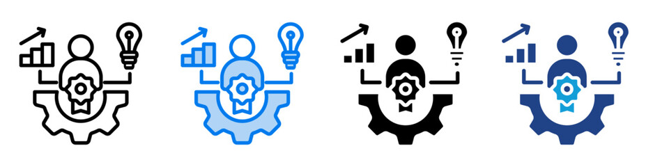 Employee icon set multiple style collection