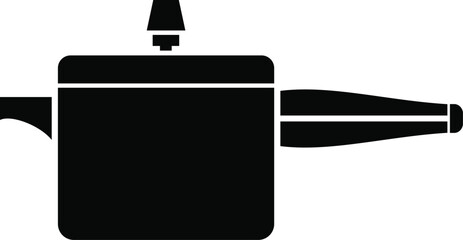 Pressure cooker icon in black flat style, filled style isolated on white background, Vector illustration
