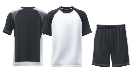 Classic white and black soccer uniform, a timeless design for athletes.