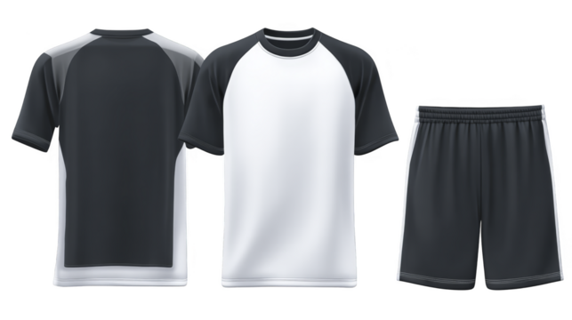 Classic white and black soccer uniform, a timeless design for athletes.