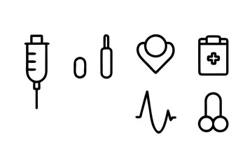 Medical icons collection featuring healthcare symbols