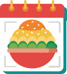 Calendar with Fried Rice Dish icon