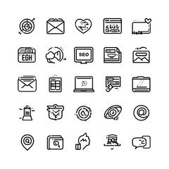 Digital Marketing Icons Set Vector Modern for Business and Finance