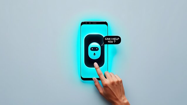 Finger presses button on futuristic glowing electric vehicle charging station