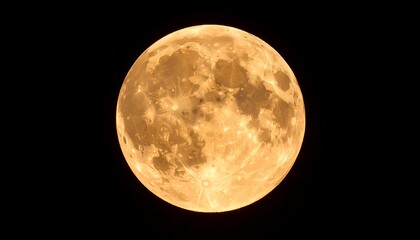 Fototapeta premium Full orange moon in a black sky