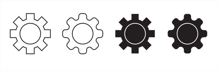 
Gears collection. Gears settings icons. Black gears set. Gears icon vector set. EPS 10, vector illustration