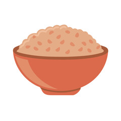 vector illustration of a bowl of red caviar