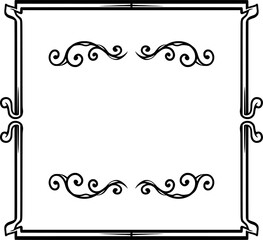 Decorative frame design with ornamental touches and empty space in the middle to add text