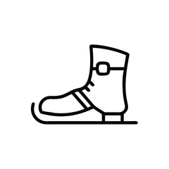 Line Art of a Snowboard with Foot Straps