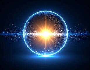 Abstract sphere with a bright central light source