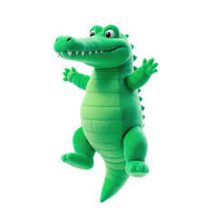 Fototapeta premium Cheerful green crocodile plush toy