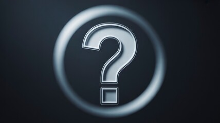 Elevated 3D Question Mark Symbol in Circular Frame - Enigma, Inquiry, and Uncertainty Concept