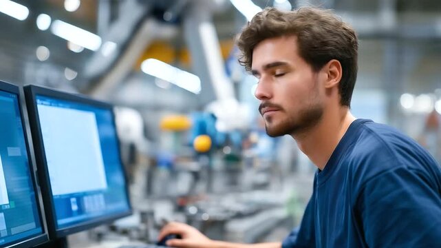 Cutting-edge factory operations enhanced by advanced programmable robotics.