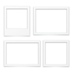 Four Minimalist White Frame PNG Templates: Editable Collage and Social Media Design