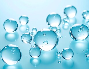 Abstract spheres on a light blue background