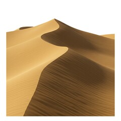 "Golden Desert Sand Dunes Isolated on White Background – Arid Landscape Illustration"