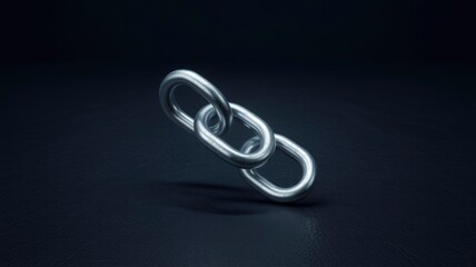 Interconnected Metal Chain Links on Dark Background - Symbol of Connection, Teamwork, and Security